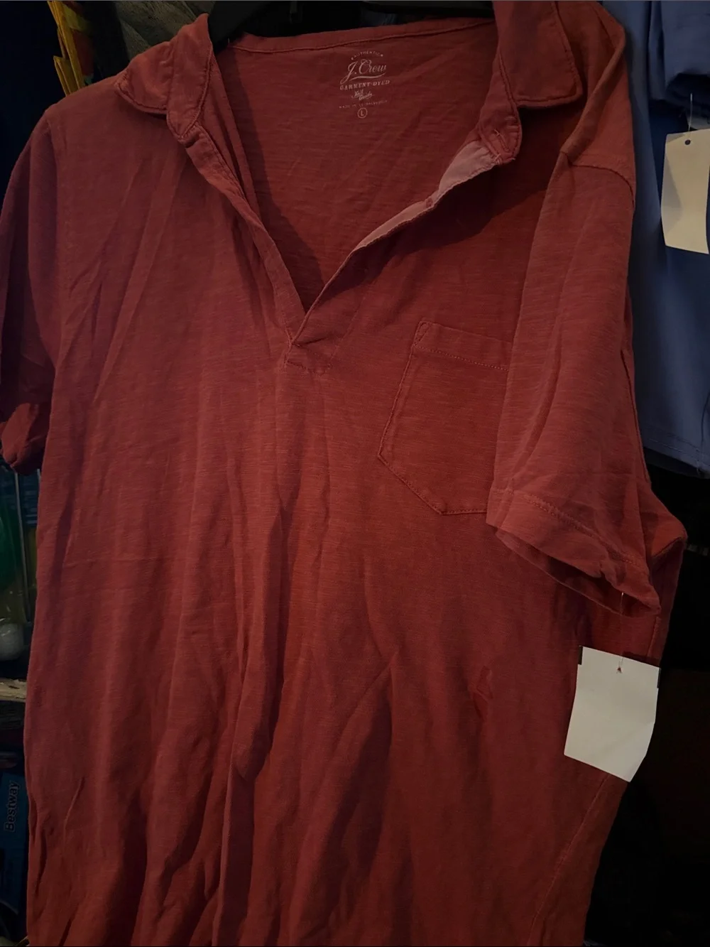 J. Crew Men's Rust Polo with Chest Pocket nwot